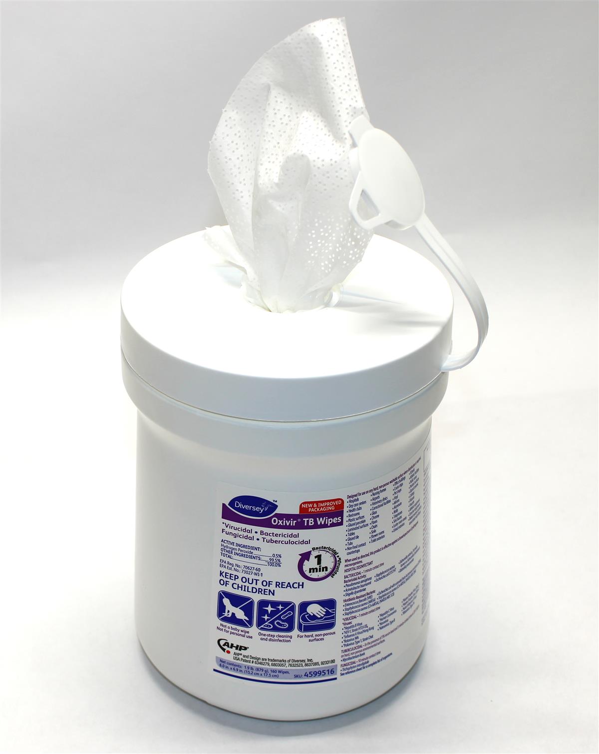 Disinfectant Wipes Diversey Oxivir TB Surgical Instruments Wipes Case of 12 Each 160 Count Canister